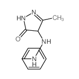 3-Methyl-4-phenylhydrazino-2-pyrazolin-5-one结构式