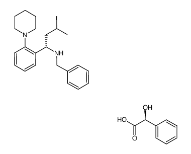 (S)-N-benzyl-3-methyl-1-(2-(piperidin-1-yl)phenyl)butan-1-amine (S)-2-hydroxy-2-phenylacetate Structure