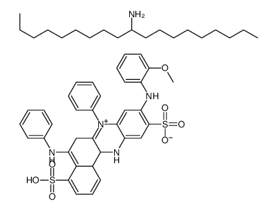 hydrogen 9-[(2-methoxyphenyl)amino]-7-phenyl-5-(phenylamino)-4,10-disulphonatobenzo[a]phenazinium, compound with nonadecan-10-amine (1:1)结构式