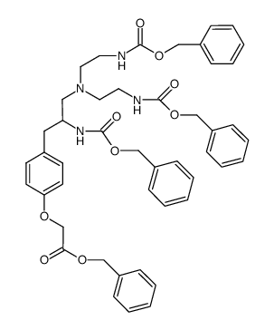 (4-(2-benzyloxycarbonylamino-3-(bis-(2-benzyloxycarbonylaminoethyl)-amino)-propyl)-phenoxy)-acetic acid benzyl ester Structure