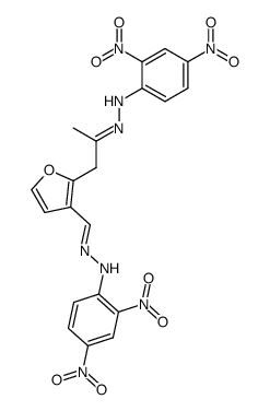 2-(2-Oxopropyl)-3-furancarbaldehyd-bis(2,4-dinitrophenylhydrazon)结构式