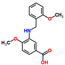 4-Methoxy-3-[(2-methoxybenzyl)amino]benzoic acid Structure