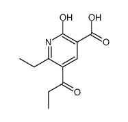 6-ethyl-2-oxo-5-propanoyl-1H-pyridine-3-carboxylic acid结构式