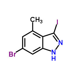 6-溴-3-碘-4-甲基-1H-吲唑结构式