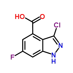 3-CHLORO-6-FLUORO-4-INDAZOLECARBOXYLIC ACID结构式