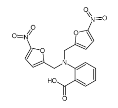 2-[bis[(5-nitrofuran-2-yl)methyl]amino]benzoic acid Structure