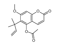 5-acetoxy-7-methoxy-8-(1,1-dimethylallyl)coumarin结构式