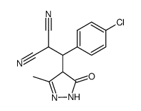 2-[(4-Chloro-phenyl)-(3-methyl-5-oxo-4,5-dihydro-1H-pyrazol-4-yl)-methyl]-malononitrile结构式