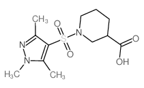 1-[(1,3,5-trimethyl-1H-pyrazol-4-yl)sulfonyl]piperidine-3-carboxylic acid结构式