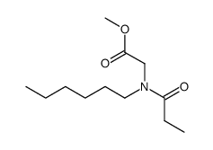 (Hexyl-propionyl-amino)-acetic acid methyl ester结构式