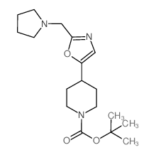 tert-butyl 4-(2-(pyrrolidin-1-ylmethyl)oxazol-5-yl)piperidine-1-carboxylate Structure