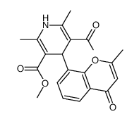 Methyl 5-acetyl-2,6-dimethyl-4-(2-methyl-4-oxo-4H-chromen-8-yl)-1,4-dihydropyridine-3-carboxylate结构式