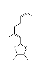 2-(2,6-dimethylhepta-1,5-dienyl)-4,5-dimethyl-1,3-dithiolane结构式