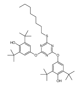 4,4'-[[6-(octylthio)-1,3,5-triazine-2,4-diyl]bis(oxy)]bis[2,6-di-tert-butylphenol] structure