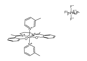 trans-[Co(III)(N,N'-bis(methylsalicylidene)-1,3-propylenediamine(-2H))(3-methylpyridine)2]PF6结构式