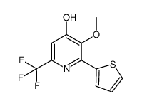 3-methoxy-2-(thiophen-2-yl)-6-(trifluoromethyl)pyridin-4-ol结构式