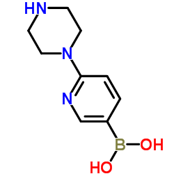(6-(哌嗪-1-基)吡啶-3-基)硼酸结构式