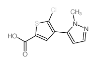 5-chloro-4-(1-methyl-1H-pyrazol-5-yl)thiophene-2-carboxylic acid Structure
