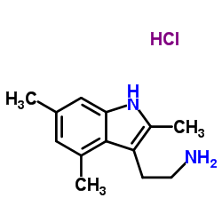 2-(2,4,6-Trimethyl-1H-indol-3-yl)ethanamine hydrochloride (1:1)结构式