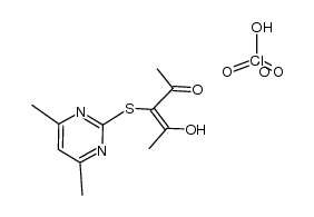 4-Hydroxa-3[(4,6-dimethyl-2-pyrimidinyl)thio]pent-3-en-2-one Perchlorate结构式