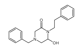 4-benzyl-6-hydroxy-1-phenethylpiperazin-2-one结构式