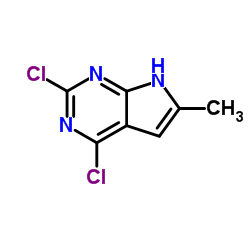 2,4-二氯-6-甲基-7H-吡咯并[2,3-D]嘧啶结构式