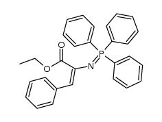 ethyl 3-phenyl-2-((triphenylphosphoranylidene)amino)acrylate结构式