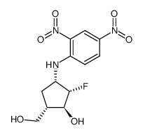 (+/-)-(1α,2β,3α,4α)-4-((2,4-dinitrophenyl)amino)-3-fluoro-2-hydroxycyclopentanemethanol结构式