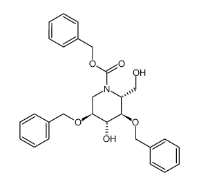 N-benzyloxycarbonyl-2,4-di-O-benzyl-1,5-dideoxy-1,5-imino-D-glucitol结构式