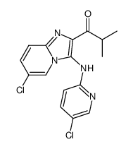 1-(6-chloro-3-(5-chloropyridin-2-ylamino)imidazo[1,2-a]-pyridin-2-yl)-2-methylpropan-1-one结构式