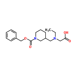 N-({1-[(Benzyloxy)carbonyl]-3-piperidinyl}methyl)-N-ethylglycine Structure