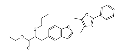 Ethyl 3-[2-((5-Methyl-2-phenyl-4-oxazolyl)-methyl)benzofuran-5-yl]-2-(propylthio)-propanoate Structure