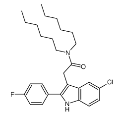 2-[5-chloro-2-(4-fluorophenyl)-1H-indol-3-yl]-N,N-dihexylacetamide Structure