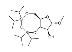 methyl 3,5-O-(tetraisopropylsiloxane-1,3-diyl)-α-D-arabinofuranoside Structure