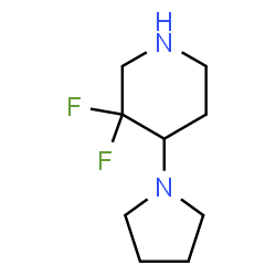 3,3-difluoro-4-(pyrrolidin-1-yl)piperidine dihydrochloride结构式