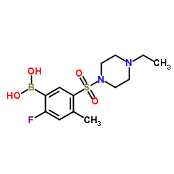 (5-((4-ethylpiperazin-1-yl)sulfonyl)-2-fluoro-4-methylphenyl)boronic acid结构式