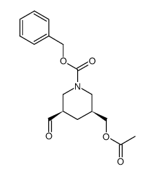 (3S,5R)-(+)-3-acetoxymethyl-5-formyl-1-piperidine-1-carbvoxylic acid benzyl ester结构式