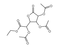 O2,O3,O5-triacetyl-galactaric acid-6-ethyl ester-1-lactone Structure