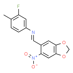 (3-fluoro-4-methylphenyl)[(6-nitro-1,3-benzodioxol-5-yl)methylene]amine Structure