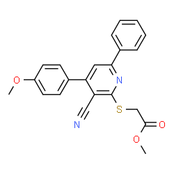 Methyl {[3-cyano-4-(4-methoxyphenyl)-6-phenyl-2-pyridinyl]sulfanyl}acetate structure
