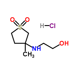 2-[(3-Methyl-1,1-dioxidotetrahydro-3-thiophenyl)amino]ethanol hydrochloride (1:1)结构式