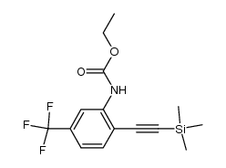 ethyl (5-(trifluoromethyl)-2-((trimethylsilyl)ethynyl)phenyl)carbamate结构式