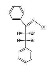 (2RS:3SR)-2.3-dibromo-1,3-diphenyl-propanone-(1)-seqcis-oxime结构式