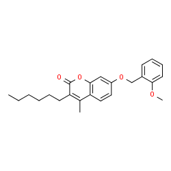 3-hexyl-7-[(2-methoxyphenyl)methoxy]-4-methylchromen-2-one结构式