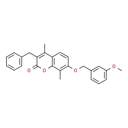 3-benzyl-7-[(3-methoxyphenyl)methoxy]-4,8-dimethylchromen-2-one Structure