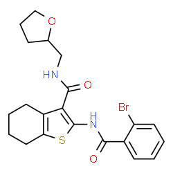 2-(2-bromobenzamido)-N-((tetrahydrofuran-2-yl)methyl)-4,5,6,7-tetrahydrobenzo[b]thiophene-3-carboxamide结构式