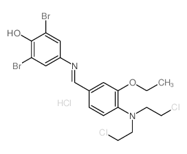 Phenol, 4-[[4-[bis(2-chloroethyl)amino]-3-ethoxybenzylidene]amino]-2, 6-dibromo-, monohydrochloride结构式