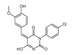 (5E)-1-(4-chlorophenyl)-5-[(4-hydroxy-3-methoxyphenyl)methylidene]-1,3-diazinane-2,4,6-trione Structure