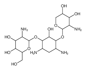 4-O-(2-Amino-2-deoxy-α-D-glucopyranosyl)-6-O-(2-amino-2-deoxy-α-D-xylopyranosyl)-2-deoxy-D-streptamine结构式