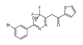 3-bromo-N-[(Z)-(1,1,1-trifluoro-4-oxo-4-thiophen-2-ylbutan-2-ylidene)amino]benzamide Structure